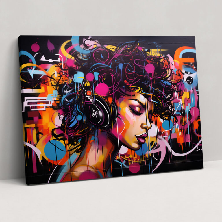Musical Graffiti Wall Art - Graffiti, Energy, Wall Art, Canvas Wall Art