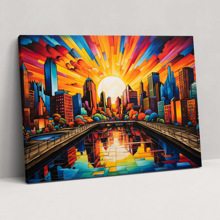 Graffiti City Skyline Canvas Print - Graffiti, Canvas Wall Art, Energetic, City Skyline