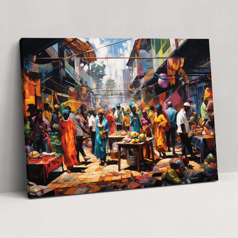 Bustling Market Graffiti Canvas Print - Graffiti, Home Decoration, Graffiti, Canvas Print