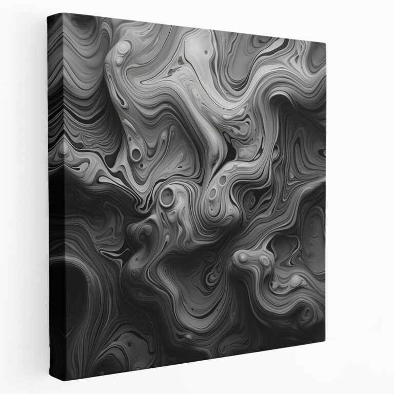 Mesmerizing Gray Abstract Canvas Print - Gray, Bold Statement, Wall Decoration, Melting