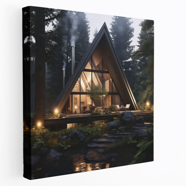 Cozy Gray Cabin Canvas Print - Gray, Wall Art, Canvas, Cozy Gray Cabin