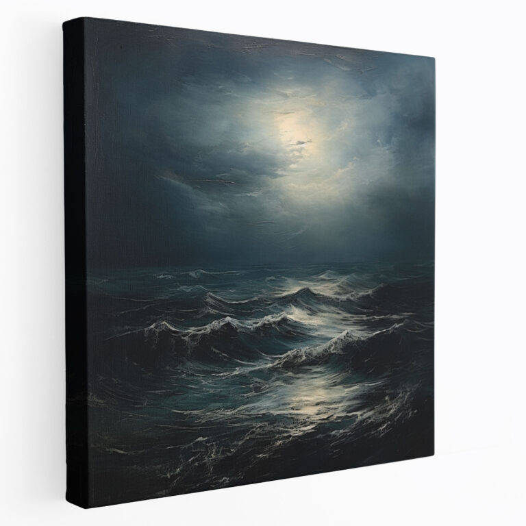 Gray Wall Art - Moody Stormy Seascape Canvas Print - Gray, Stormy Seascape, Canvas Print, Dusk