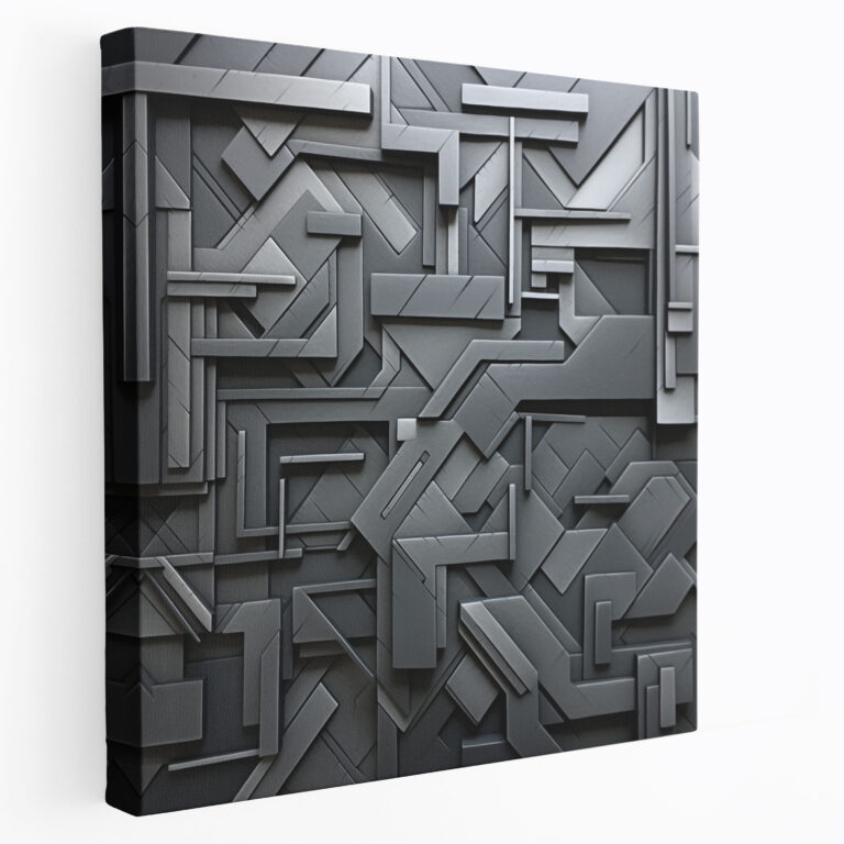 Gray Geometric Canvas Print - Gray, Gray And Silver, Masterpiece, Canvas Wall Art