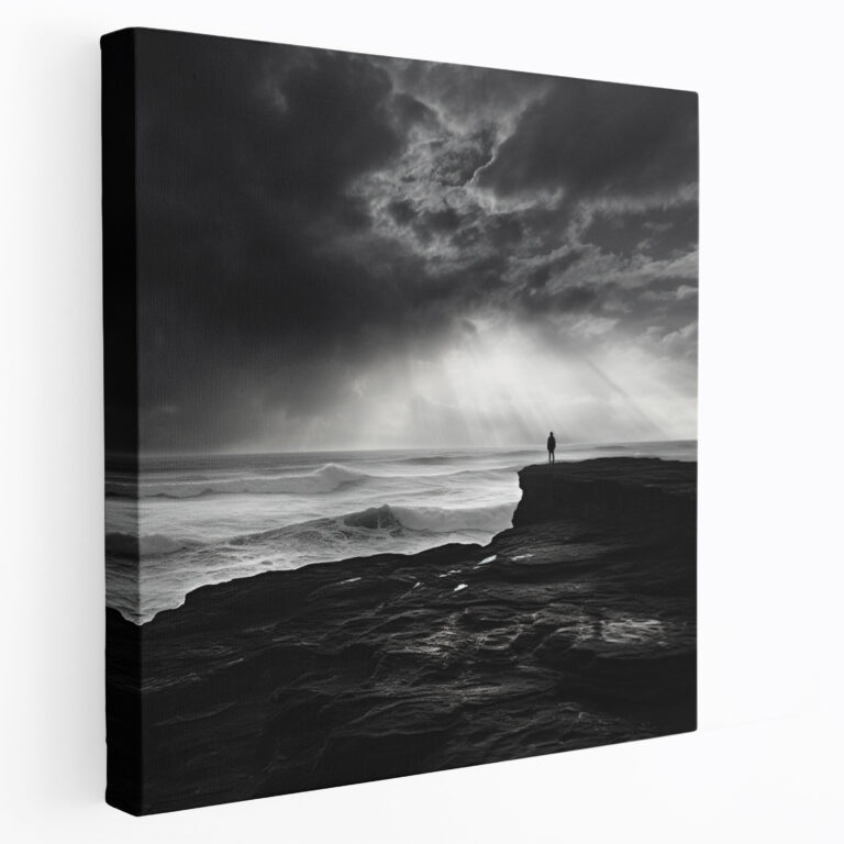 Gray Cliff Wall Art - Gray, Moody, Home Decoration, Dramatic