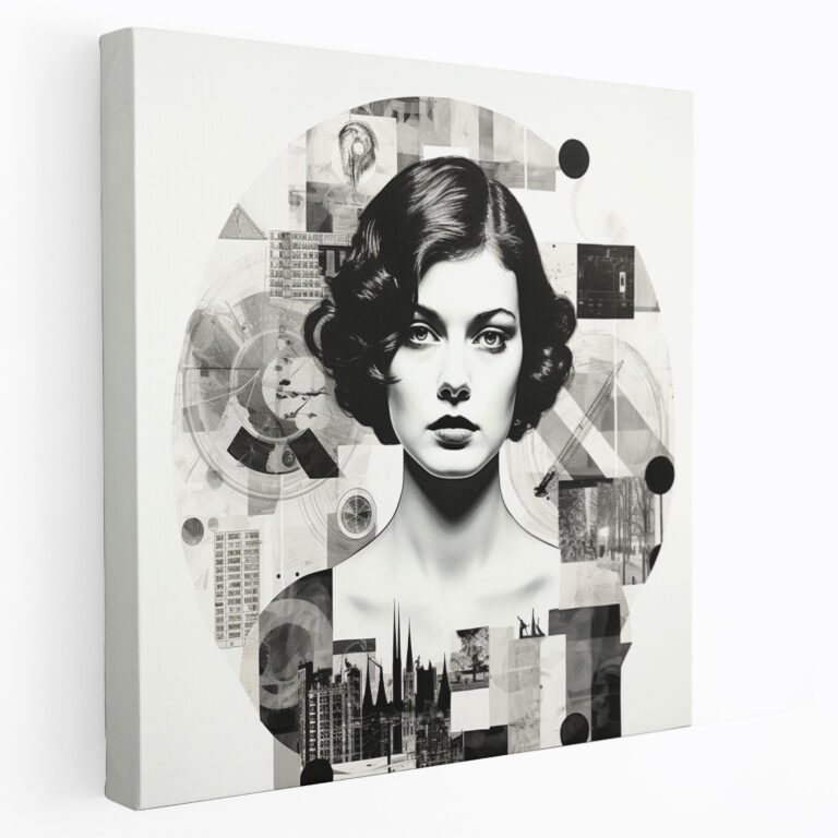 Gray Collage Canvas Print - Gray, Aesthetic Appeal, Visual Interest, Wall Decoration