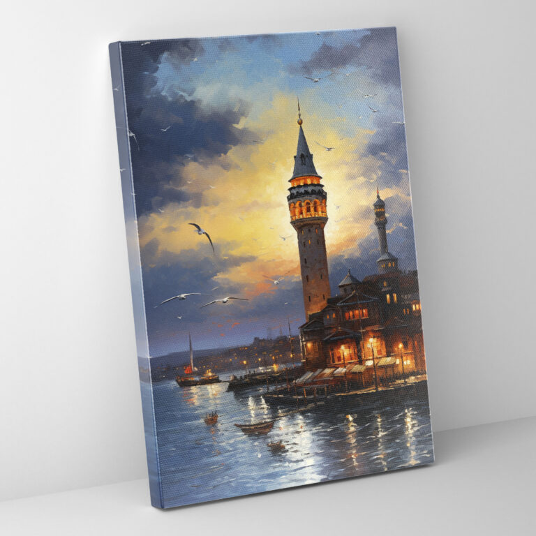 Galata Tower Wall Art - Galata Tower, Home Decoration, Canvas Print, Istanbul's Skyline