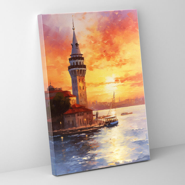 Galata Tower Canvas Print - Galata Tower, Traditional Oil Painting, Galata Tower, Istanbul