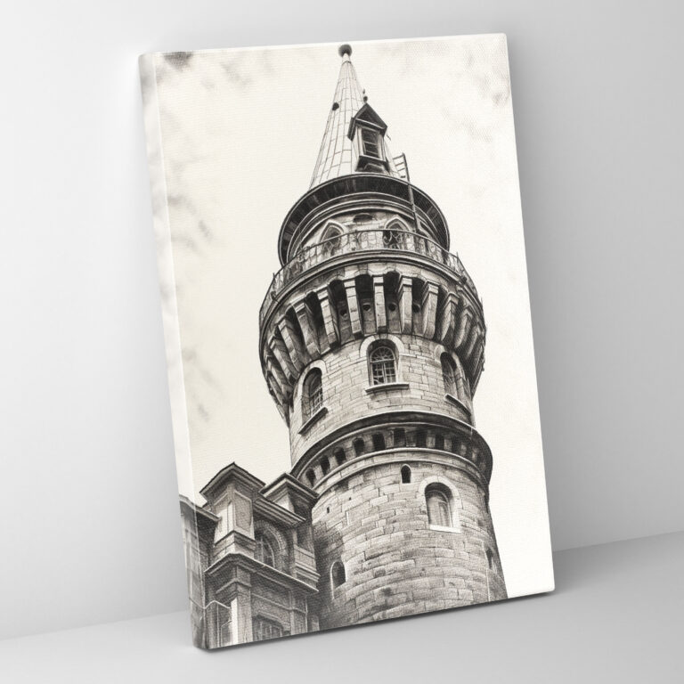 Galata Tower Wall Art - Galata Tower, Canvas Wall Art, Detailed Portrait, Wall Decoration
