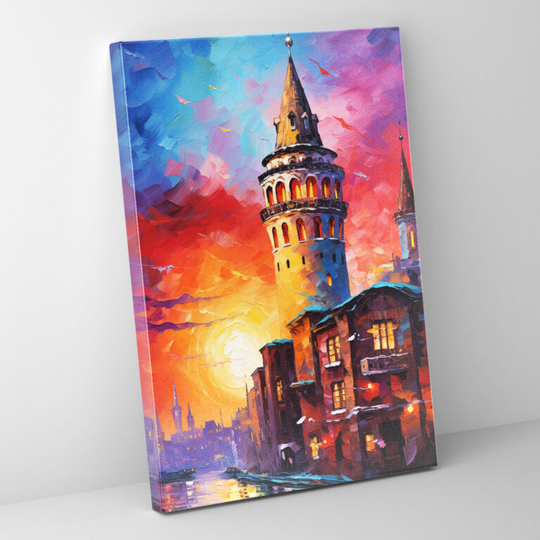 Galata Tower Canvas Print - Galata Tower, Canvas Print, Colorful Sky, Wall Art