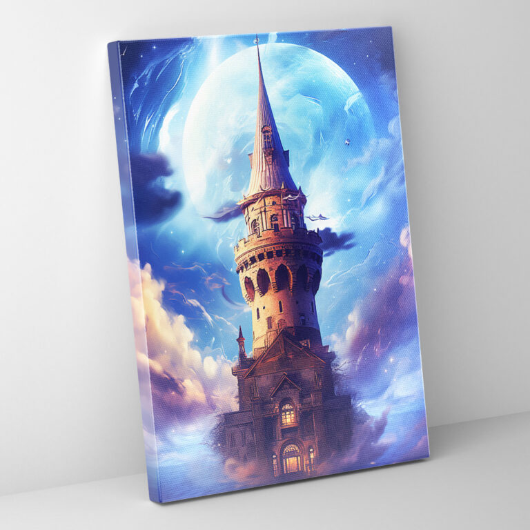 Galata Tower Wall Decoration - Galata Tower, Canvas, Celestial Elements, Dreamlike Clouds