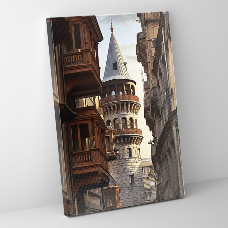 Galata Tower Canvas Print - Galata Tower, Canvas Wall Art, Architectural Beauty, Wall Decoration