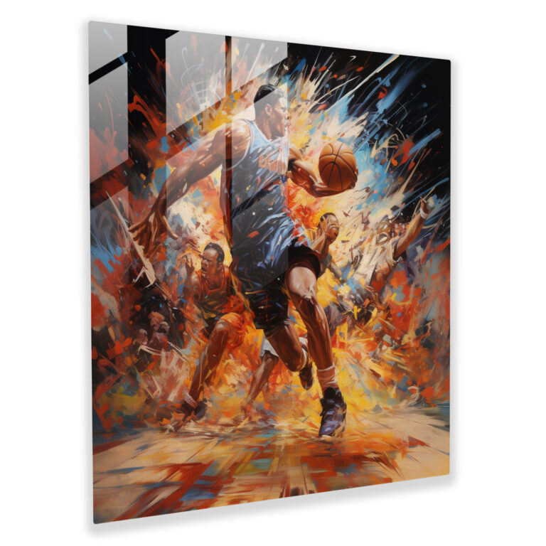 Athletic Glass Print - Dynamic Sports Glass Wall Art