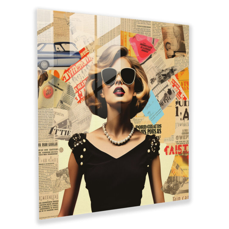 Dynamic Glass Print: Contemporary Collage Glass Wall Art Home Decoration