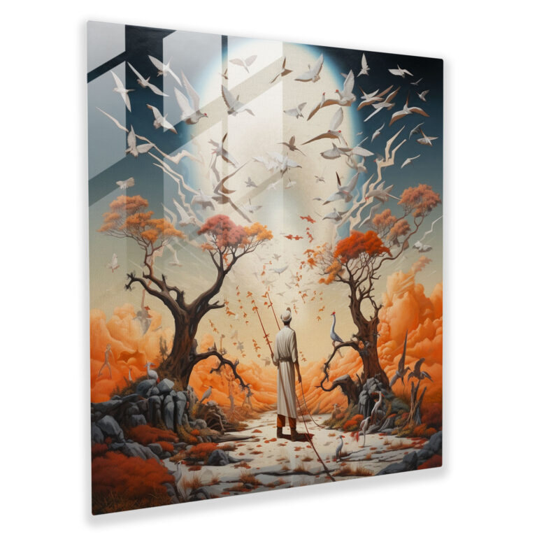 Dreamscape Hermes Glass Print - Hermes, Glass Wall Art, Home Decoration, Dreamlike Landscape