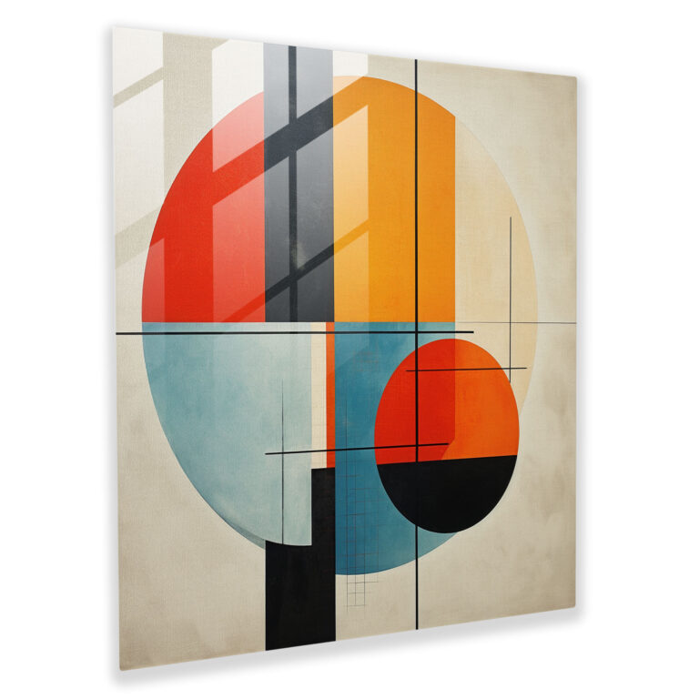 Geometric Hermes Glass Print - Hermes, Geometric Abstraction, Wall Decoration, Glass Art