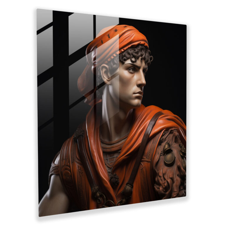Realistic Hermes Glass Print - Hermes, Realistic Sculpture, Wall Decoration, Hermes
