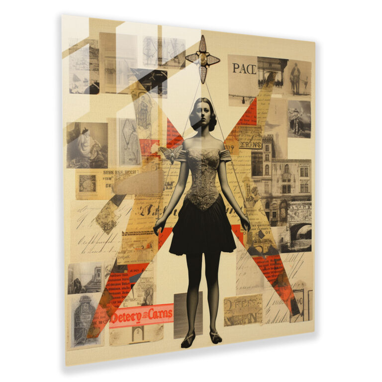 Vintage Hermes Glass Print - Hermes, Home Decoration, Wall Decoration, Collage