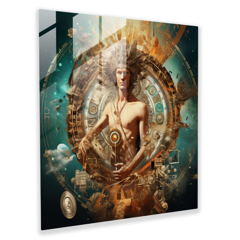 Hermes Glass Print - Symbols Of Swift Communication - Hermes, Wall Decoration, Glass Art, Technological Creativity