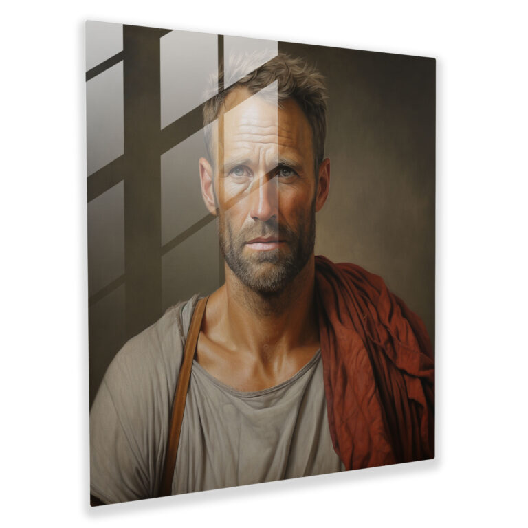 Hermes Glass Print - Portrait Of The Messenger - Hermes, Lifelike Quality, Glass Art, Breathtaking Detail