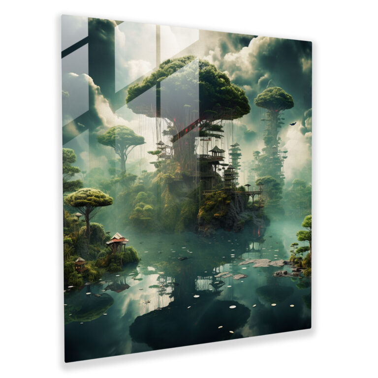 Hermes Glass Print - Surreal Forest Glass Wall Art - Hermes, Glass Print, Glass Wall Art, Surreal Artwork