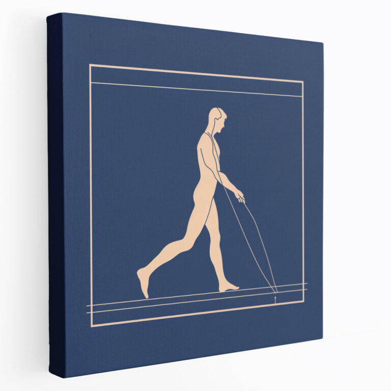 Hermes Minimalist Line Art Canvas Print - Hermes, Wall Art, Home Decoration, Grace And Agility
