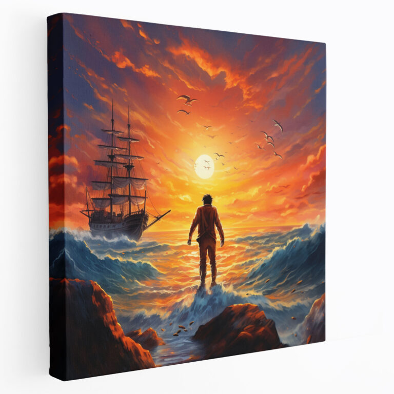 Hermes Sunset Sea Journey Canvas Print - Hermes, Wall Art, Hermes, Mesmerizing Sunset