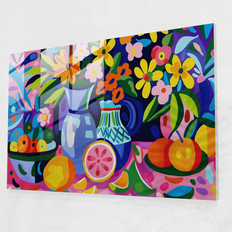 Henri Matisse Home Decoration: Colorful Still Life Glass Print - Henri Matisse, Home Decoration, Modern Art, Glass Print
