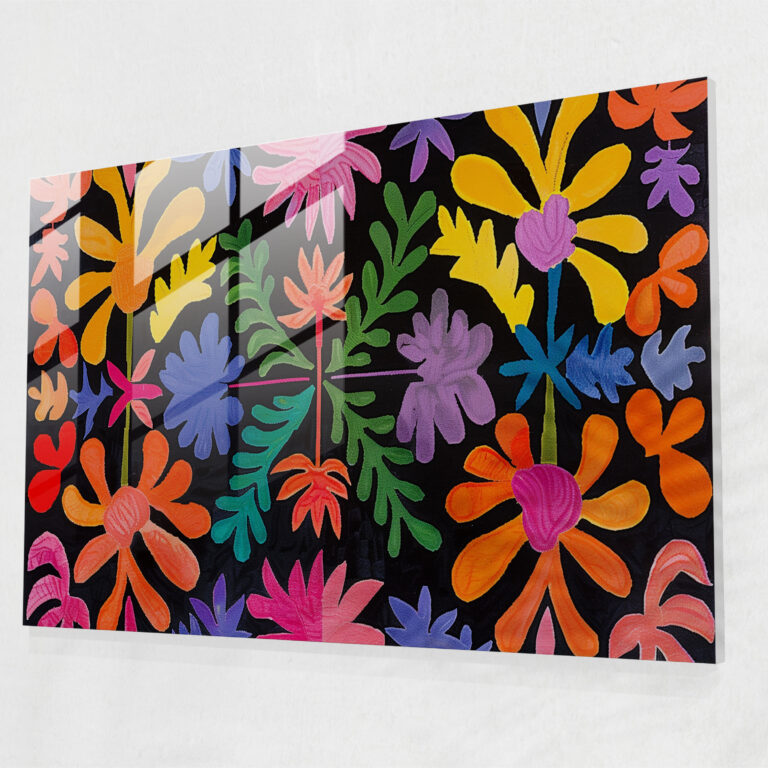 Henri Matisse Home Decoration: Floral Symmetry Glass Print - Henri Matisse, Symmetrical Arrangement, Henri Matisse, Floral Patterns