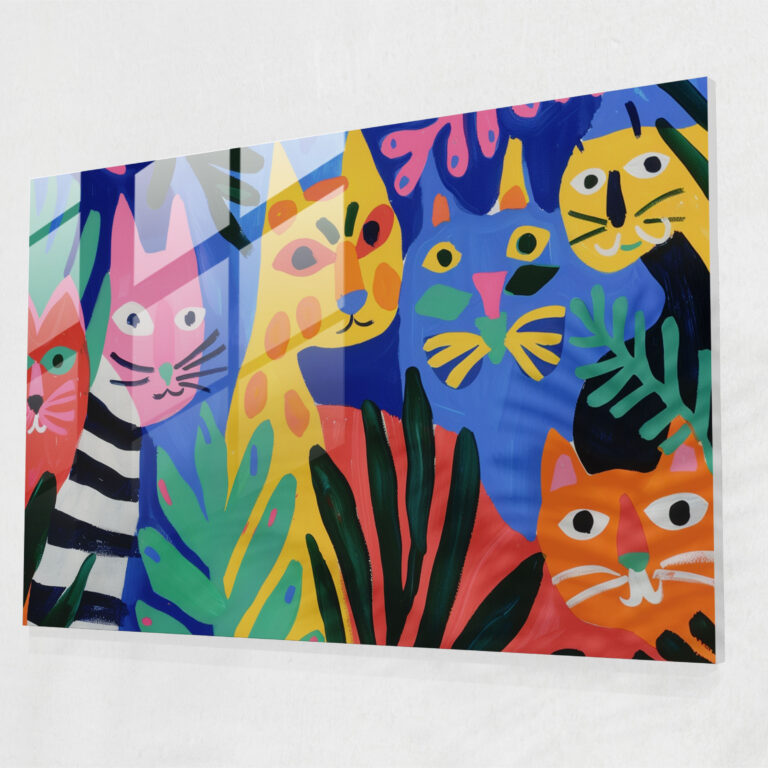 Playful Animals Glass Print In Henri Matisse Style - Henri Matisse, Glass Print, Glass Art, Henri Matisse