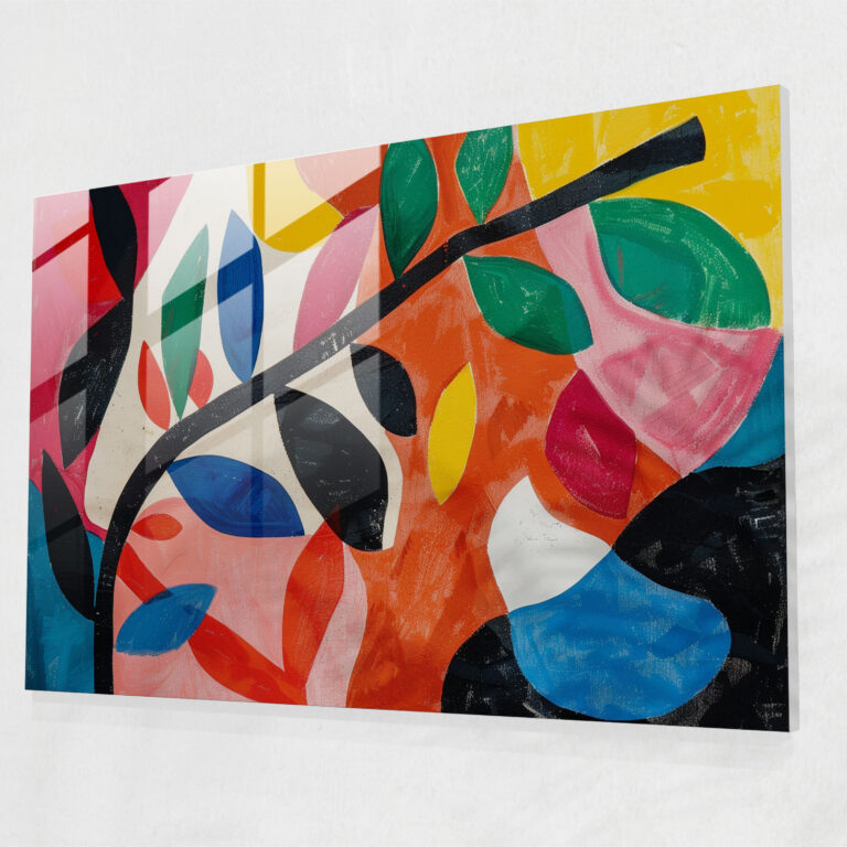 Dynamic Composition Glass Wall Art Inspired By Henri Matisse - Henri Matisse, Glass Wall Art, Glass Art, Henri Matisse