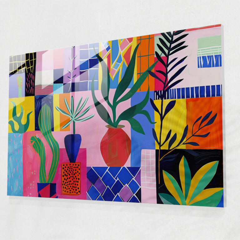 Henri Matisse Glass Wall Art - Geometric Shapes - Henri Matisse, Vibrant Patterns, Glass Wall Art, Wall Decoration