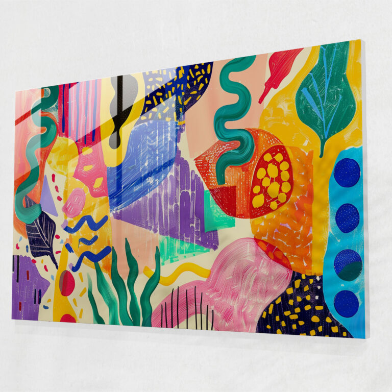 Henri Matisse Glass Print - Colorful Abstract Shapes - Henri Matisse, Wall Decoration, Glass Wall Art, Home Decoration