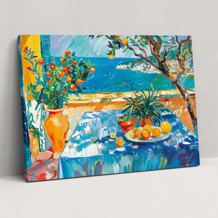 Henri Matisse Mediterranean Scene Canvas Print - Henri Matisse, Mediterranean Scene, Vibrant Hues, Home Decoration