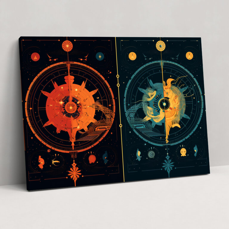 Horoscope Geometric Astrology Signs Wall Art - Horoscope, Bold Colors, Horoscope, Home Decoration