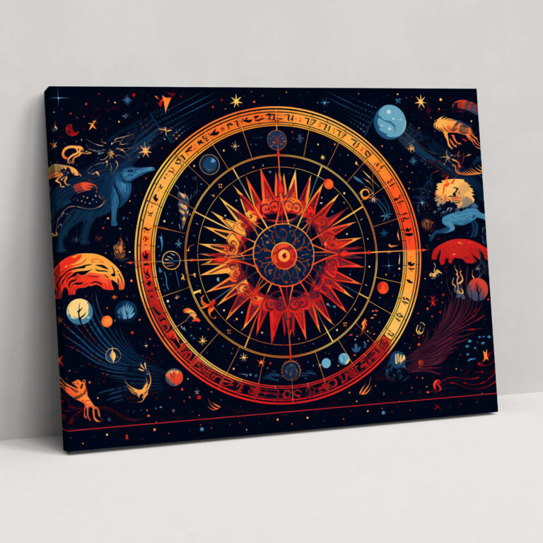Horoscope Retro Zodiac Symbols Wall Art - Horoscope, Horoscope, Canvas, Bold Colors