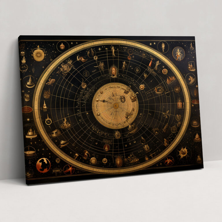 Horoscope Canvas Print - Horoscope, Vintage-Inspired, Wall Decoration, Wall Art