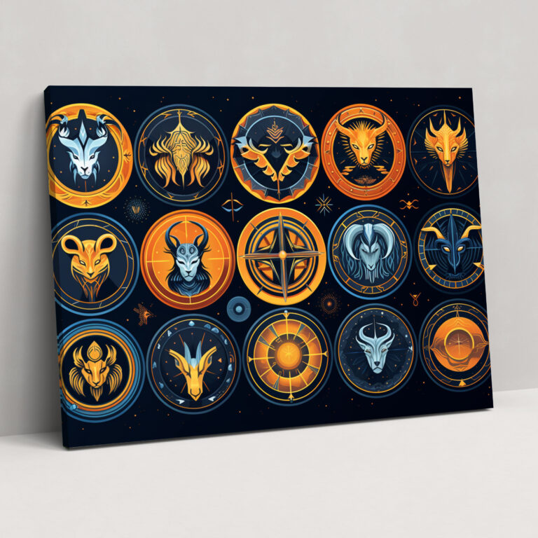 Geometric Horoscope Canvas Print - Horoscope, Canvas Wall Art, Horoscope, Canvas