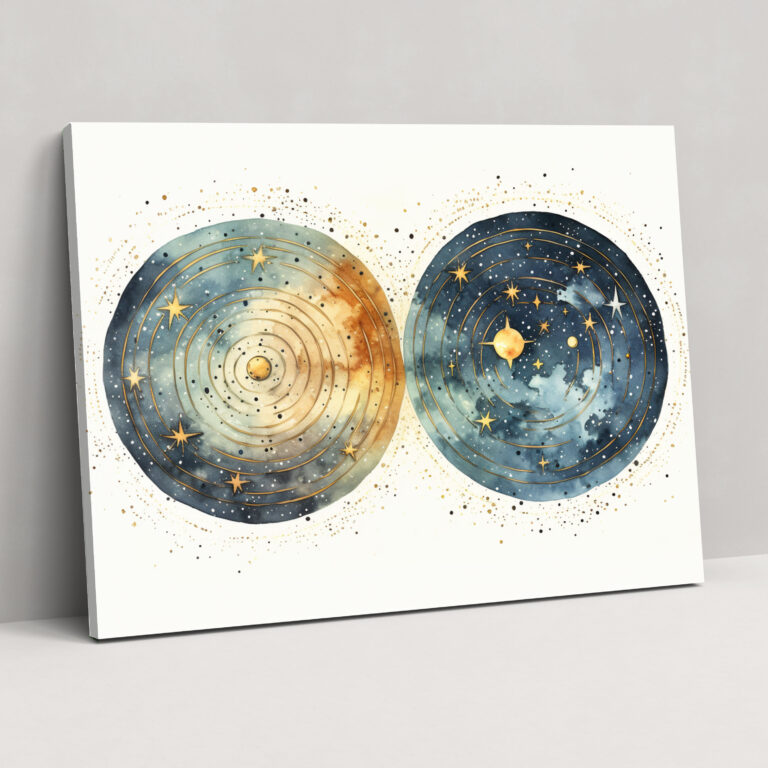 Celestial Horoscope Wall Decoration - Horoscope, Zodiac Constellations, Serene Atmosphere, Starry Night
