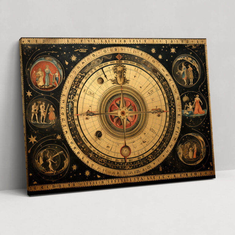 Astrological Horoscope Canvas Print - Horoscope, Wall Decoration, Astrological Chart, Canvas Print