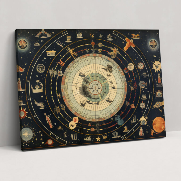 Horoscope Celestial Map Canvas Print - Horoscope, Horoscope, Canvas Wall Art, Home Decoration