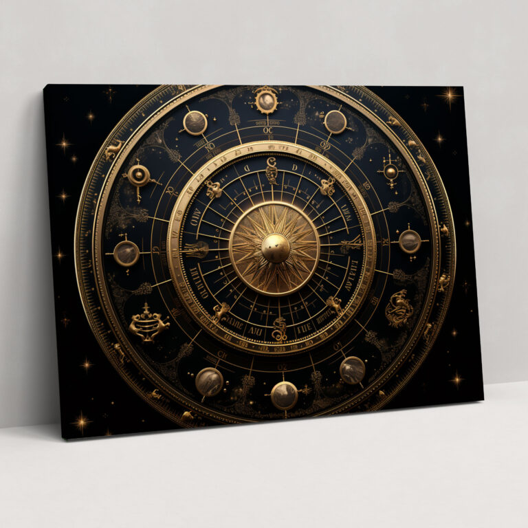 Horoscope Mystical Wheel Canvas Print - Horoscope, Canvas Print, Canvas Wall Art, Zodiac Signs