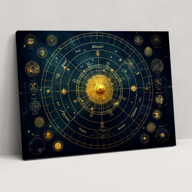 Horoscope Astrology Chart Canvas Print - Horoscope, Canvas, Home Decoration, Horoscope