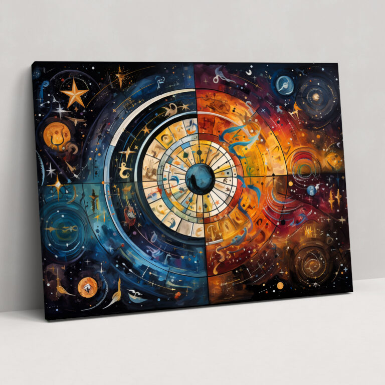 Horoscope Abstract Fusion Canvas Print - Horoscope, Wall Decoration, Stunning, Celestial Motifs