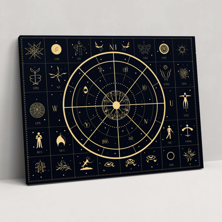 Horoscope Symbols Canvas Print - Horoscope, Minimalist Design, Home Decoration, Wall Art
