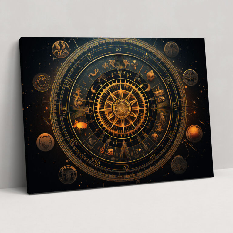 Horoscope Zodiac Wheel Canvas Print - Horoscope, Canvas, Horoscope, Home Decoration