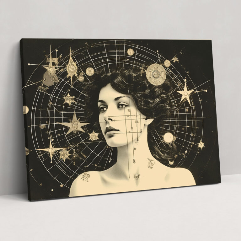 Vintage Astrology Collage Print - Horoscope, Wall Decoration, Nostalgic, Eclectic