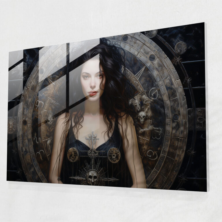 Realistic Zodiac Glass Print - Horoscope, Glass Art, Portrait, Astrological Symbolism