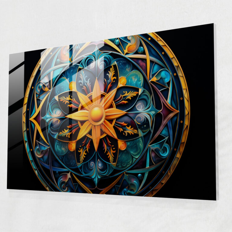 Horoscope Glass Print: Celestial Mandala - Horoscope, Glass Wall Art, Home Decoration, Celestial Mandala