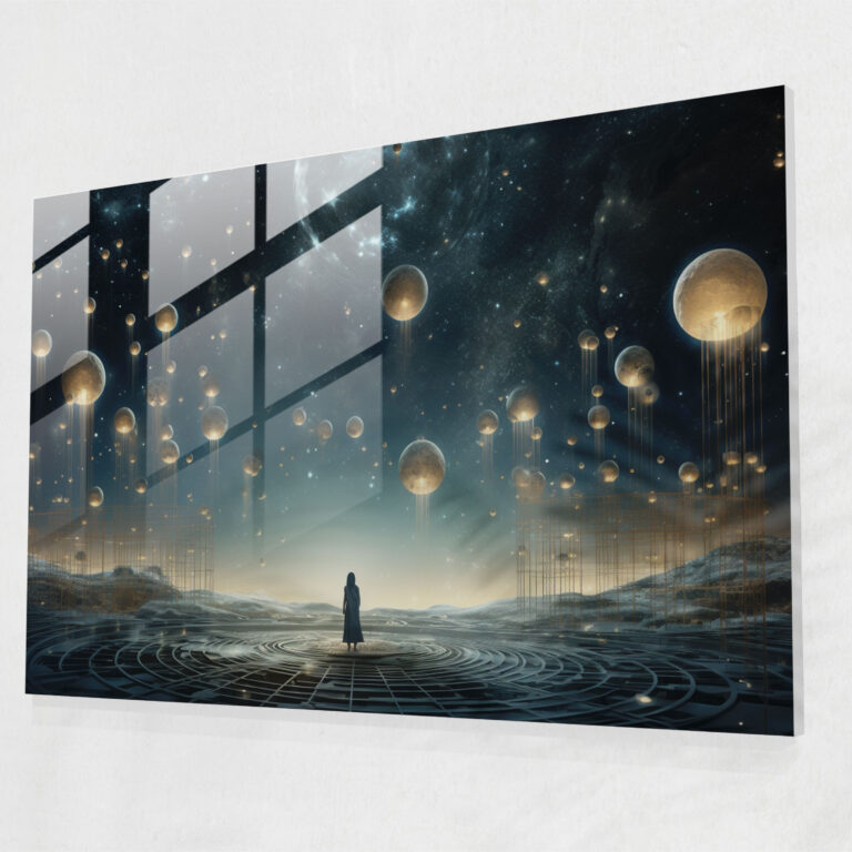 Horoscope Glass Print: Dreamlike Astrology - Horoscope, Modern Art, Dreamlike Scene, Glass Print
