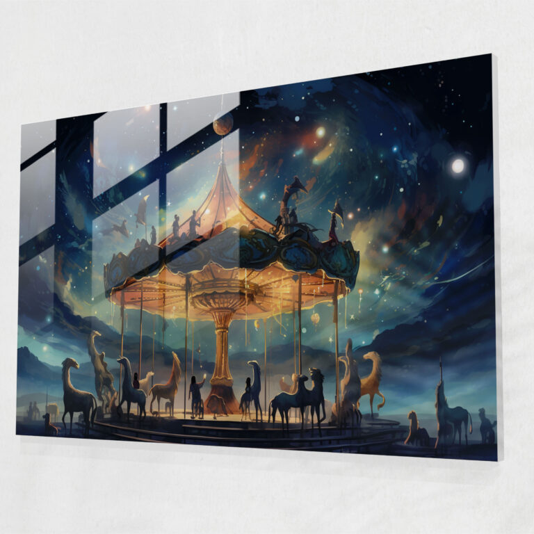 Horoscope Glass Print: Celestial Carousel - Horoscope, Wall Decoration, Glass Wall Art, Home Decoration